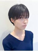 30代40代50代耳かけショート前髪なしハンサムショートカット