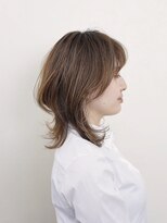 ベージュブラウン/ミディアムウルフ#トリートメント