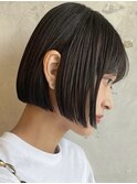 マッシュショート丸みショート黒髪ショートベリーショート40代