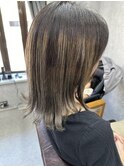 外国人風バレイヤージュ/赤身抹殺/透明感グレージュ／大人ボブ
