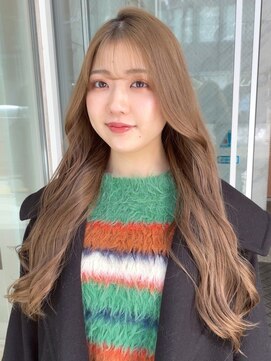 アイウィル(Ai WilL) ベージュカラー 顔周りカット ダブルカラー 韓国ヘア 10代20代