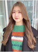 ベージュカラー 顔周りカット ダブルカラー 韓国ヘア 10代20代