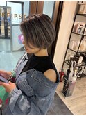 大人ショートボブ丸みショートカットマッシュショート前髪あり
