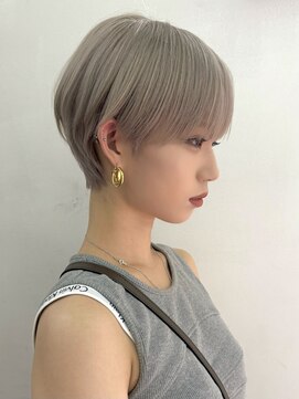 サンク 原宿 表参道(cinq) ダブルカラーショートカットハイトーンマッシュショートボブ韓国