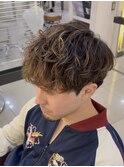 メンズ マッシュ スペインカール サイドの収まり◎