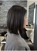 大人ショートボブヘアくびれショート白髪染めグレイカラー40代