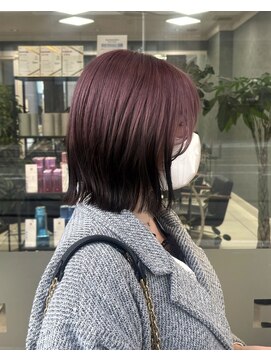 ルーツカラー ピンク×暗めブラウン