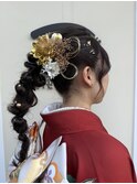 編みおろしポニーテール