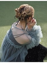 ミラ(Mila)&nbsp;ボブからアップヘア★お呼ばれヘアセット★ベロアリボン