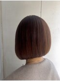 40代50代　ナチュラルな前下がりボブ　前髪あり2602