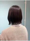 春に人気な暖色カラー×くびれボブ