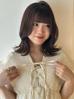 アモレット 天文館店(amoretto)&nbsp;韓国ヘア くびれヘア チョコレートブラウン 外ハネ 顔周りカット