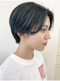 【LA PENSEE】センターワケショート ×ハイライトネイビーブルー