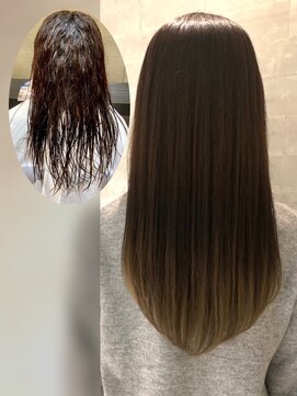 ダブルオーバイオーバーレイ 武蔵新城(w/o by Overlay) 自然に仕上がる縮毛矯正【施術例】〔武蔵新城〕〔縮毛矯正〕