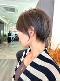 大人ラフウェーブ外ハネボブダークブラウンスウィングショート