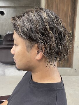 フイ 自由が丘(men's salon Hui) メンズ/アップバング/ツーブロックマッシュ/束感ショート波巻き