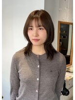 コフィー バイ メルト 吉祥寺(cofy by melt)&nbsp;【中澤彩乃】韓国ヘアウルフレイヤーカットオリーブブラウン前髪