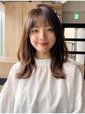 前髪 ネビージュ ボブルフ 黒髪 ワンレン 小顔 "