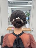 編み込みゆるふわシニヨン【清板】