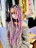 【頭皮に負担が少ない！】KnotlessBraids　エクステ込み