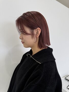 ハピネス 西大寺店(Happiness) ナチュラルボブヘア／ピンクカラー／似合わせカット／髪質改善