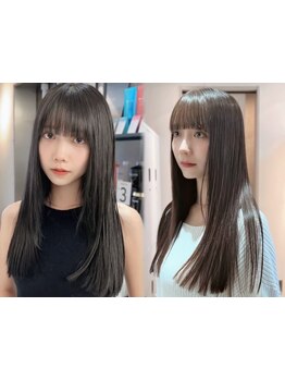 毛先までふんわりなめらかな質感の縮毛矯正☆髪質やクセに合わせてダメージを極限まで抑える薬剤選定/新宿