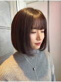 ショート/ボブ/ブラウンアッシュ/艶髪/透明感