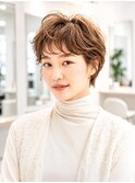 大人可愛いマッシュショート×柔らかパーマ