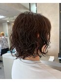 ミルクブラウンエアリーウェーブボブ