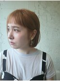 王道前下がりショートボブ×オレンジブラウン！　担当　遠藤至