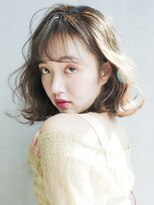 アルバム 銀座(ALBUM GINZA)&nbsp;カジュアルボブ_ウェーブパーマフォギーベージュ耳かけ_27322