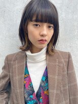 ラパンセ ブルー(LA PENSEE BLEU)&nbsp;【LA PENSEE BLEU】ワイドマッシュ　インナーカラー　外ハネボブ