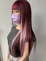 ディー エメ(D-aimer-)&nbsp;ワインカラーストレート+シールエクステ６０本