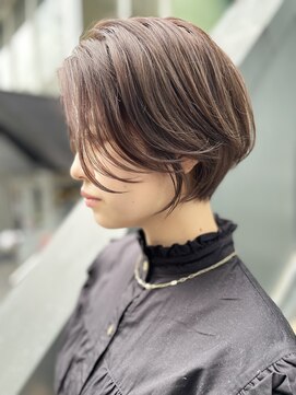 ヌード(NUDE) 「NUDE」#20代30代40代前下がりショートラベージュ丸みショート