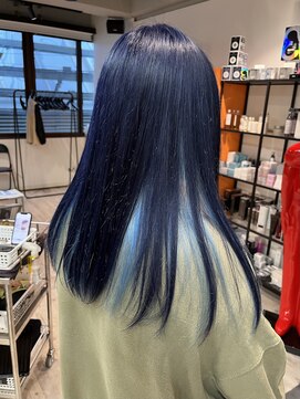 コワファーストナガサキシャンプーボーイ(COIFF1RST NAGASAKI SHAMPOO BOY) ネイビーブルー×インナー水色