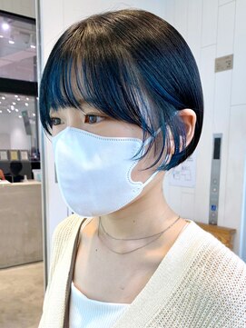 アイティーバイアルバム 八王子店(IT by ALBUM) インナーブルー_斜めバンググレージュカラー_ba408382