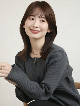 ガーデン オオタカノモリ(garden otakanomori) 大人可愛いナチュラルくびれミディアム×前髪あり×艶ブラウン