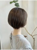 丸みショート/グレージュカラー/赤み消しカラー