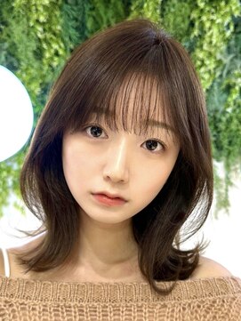 ビューブルー 亀戸錦糸町(VIEW BLUE) 美髪カール韓国ヘアピンクブラウンロングセミディ似合わせ前髪