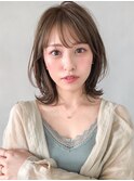 エアリーカールセミディ斜めバングレイヤーカット#235f0403