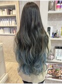福山市Caaryバレイヤージュグラデーションスーパーロング個性派
