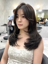 シティ(CITY) ワンカールレイヤーカット かきあげ前髪 ベージュカラー