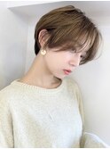 30代おすすめセンターパート丸みハンサムショート
