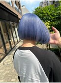 夏におすすめ！ケアブリーチで作るマリンブルーとナチュラルボブ