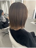 外ハネボブ ブリーチカラー ベージュ 髪質改善   【山口】