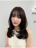 韓国ヘア 2wayバング  レイヤーカット くびれヘア  顔周り