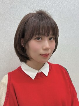 レイヤーボブ/ショコラブラウン/顔まわりカット/透明感カラー