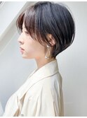 春カラー20代30代◎似合わせ小顔ショート×暗めグレージュ