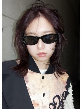 ゾーイダイミョウ(ZOEY daimyo) 大名　レイヤーカット　ブリーチなしダブルカラー　ボルドー