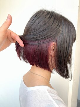 salon de MiLK 札幌大通店【サロン ド ミルク】 ＊初カラーでブリーチ一回だけで作るインナーボルドー